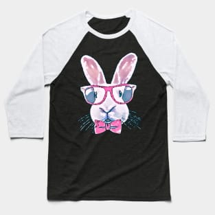 Rabbit bunny Red glasses Watercolor Baseball T-Shirt